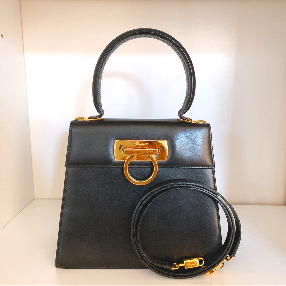 Salvatore Ferragamo Gancini 2 way handbag